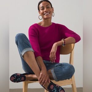 Chico’s- Rib Knit‎ Pullover Sweater Size XL